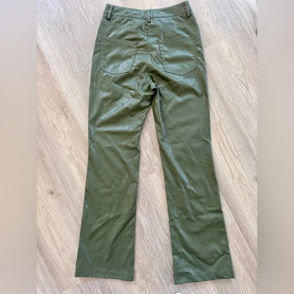 Green Faux Leather Pants - Picture 5 of 6